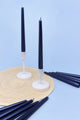 Velaré Midnight Blue Set of 2, 10 or 20 Tall Hand-Finished Opaline Dinner Candles & Taper Candles - G Decor