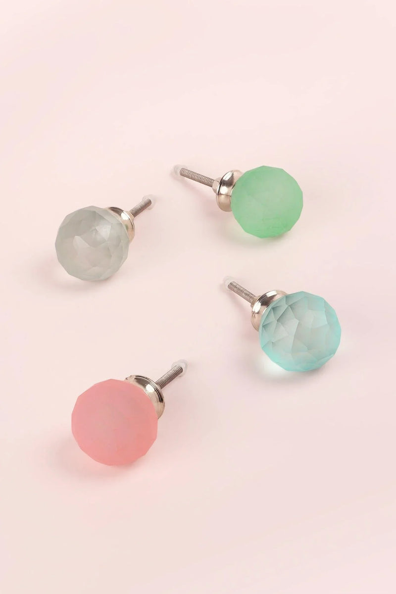 Diamond Sphere Stilvolle Knöpfe aus mattem Glas