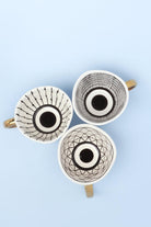 Ventura Hand-Painted & Handcrafted Glazed Geometric Ceramic Mug with Gold Handle - G Decor