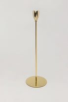 Verro Set of 3 Modern Gold Stainless Steel Candle Holders Sleek Weighted Dinner Candlesticks - G Decor