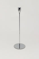 Verro Set of 3 Modern Silver Stainless Steel Candle Holders Sleek Weighted Dinner Candlesticks - G Decor