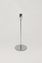 Verro Set of 3 Modern Silver Stainless Steel Candle Holders Sleek Weighted Dinner Candlesticks - G Decor