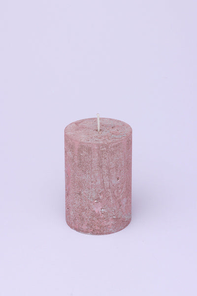 Gdecorstore Candles Rose gold / Small Vivian Antique Marble Rose Gold Aged Two Tone Pillar Candle