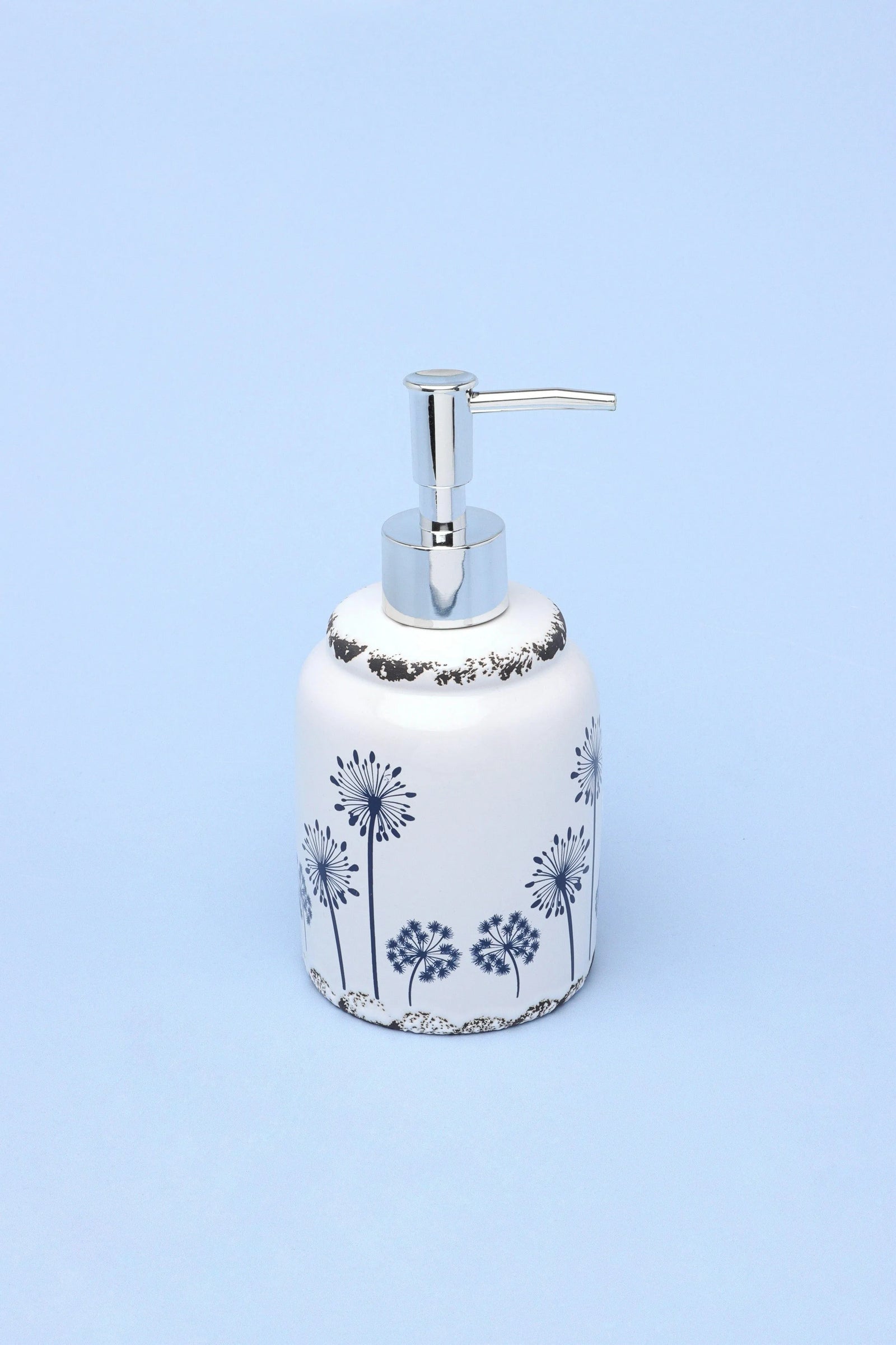 White and Blue Ceramic Bathroom Accessory Set — alternate view, G Decor
