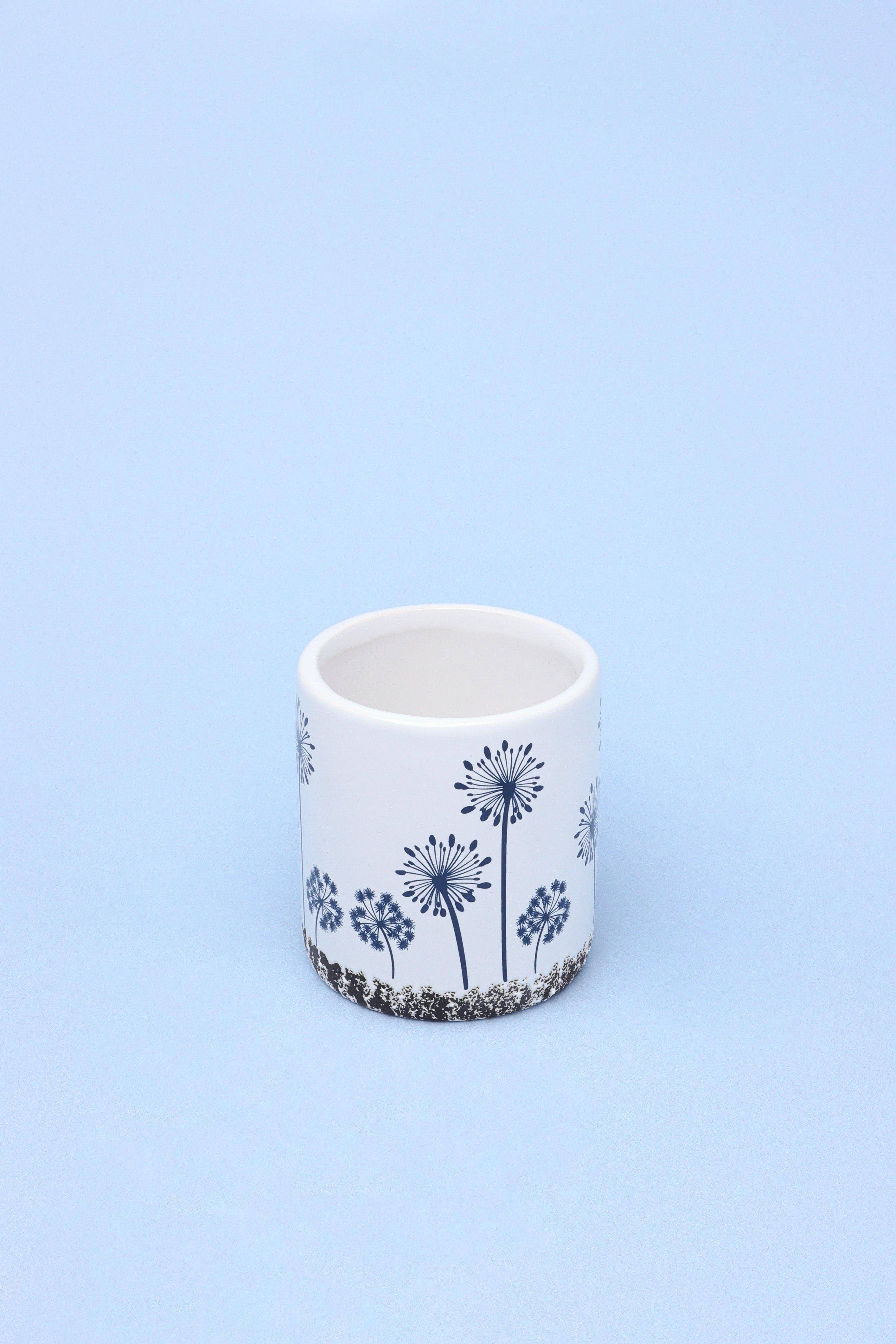 White and Blue Ceramic Bath Accessory Set - G Decor