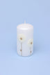 White Bloom Serenity Margaret Flower Sculpted Pillar Candle — alternate view, G Decor