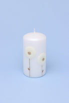White Bloom Serenity Margaret Flower Hand-Finished Elegant Pillar Candle with Sculpted Floral Detail - G Decor