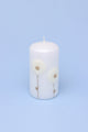 White Bloom Serenity Margaret Flower Hand-Finished Elegant Pillar Candle with Sculpted Floral Detail - G Decor