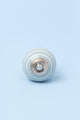 White Striped Handcrafted Ceramic Door Knob In Gray and Light Blue - G Decor