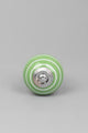 White Striped Handcrafted Ceramic Door Knob In Light Green And Orange - G Decor