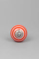 White Striped Handcrafted Ceramic Door Knob In Light Green And Orange - G Decor
