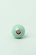 White Striped Ceramic Cabinet Knob in Pastel Grey and Mint — alternate view, G Decor