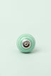 White Striped Handcrafted Ceramic Door Knob In Pastel Grey and Mint Colours - G Decor