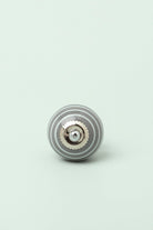 White Striped Handcrafted Ceramic Door Knob In Pastel Grey and Mint Colours - G Decor