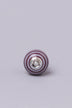 White Striped Ceramic Cabinet Knob in Purple and Dark Grey — alternate view, G Decor