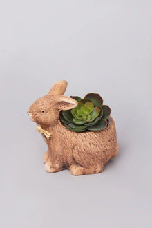 Hand-Painted Ceramic Rabbit Planter