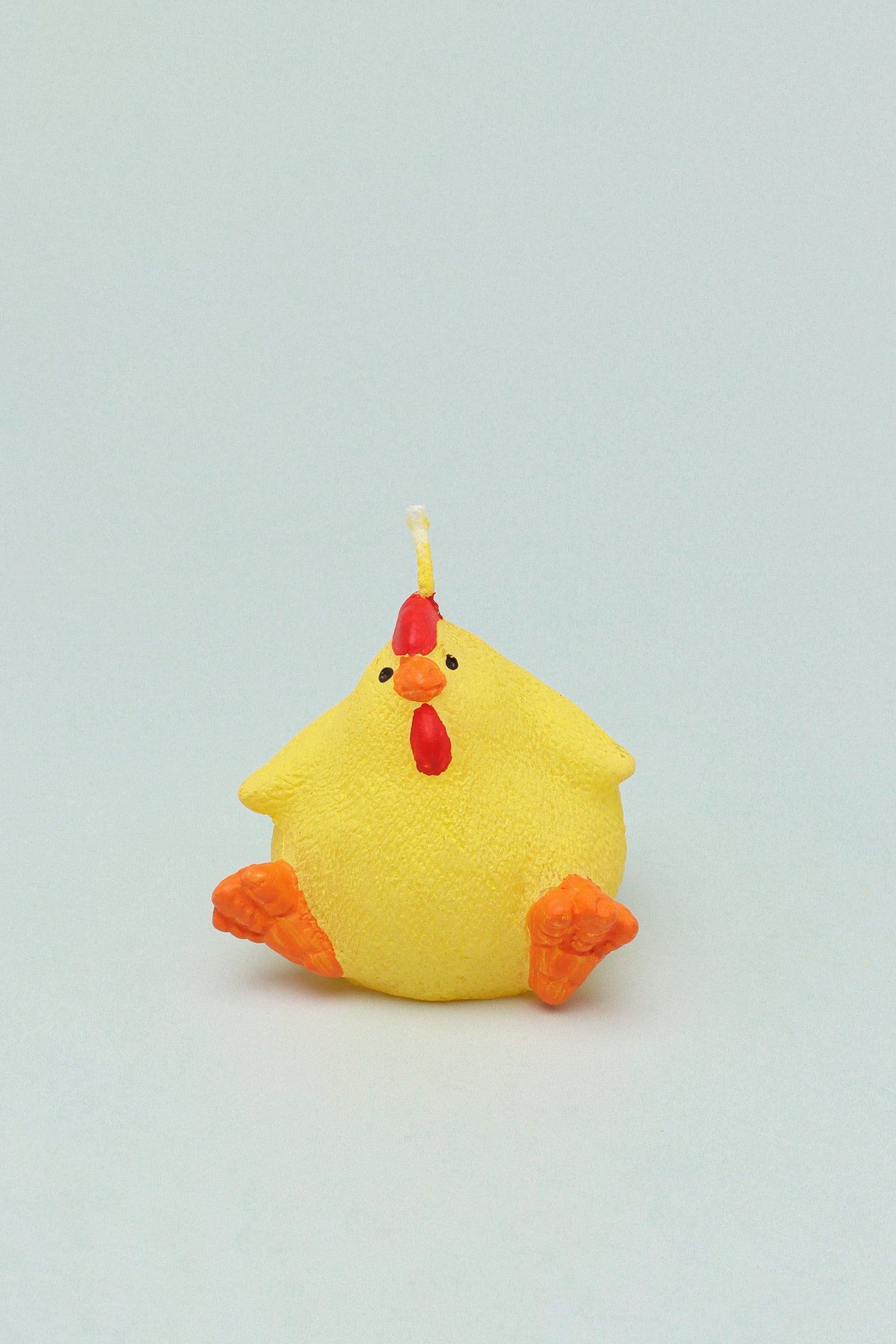 Farmhouse 3D Chicken Hen Candle in Yellow or White — close-up view, G Decor